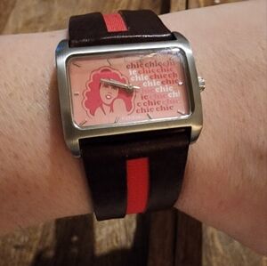 Vintage Fossil Watch with leather strap.